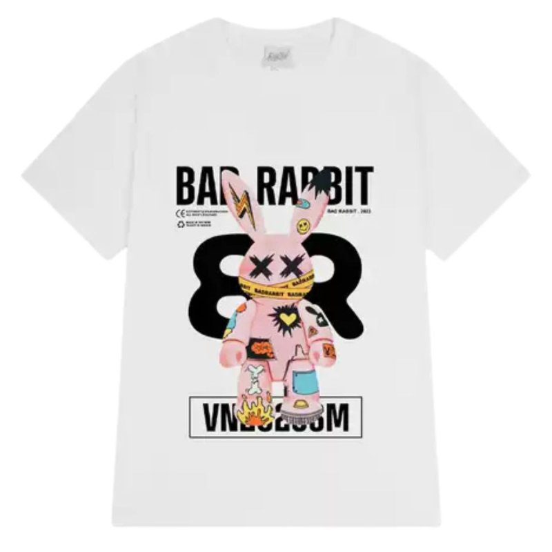 画像1: Tyrant rabbit T-shirt  ユニセックス 男女兼用 暴君ラビット Tシャツ  (1)