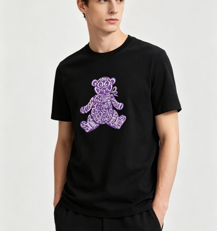画像3: Alphabet Logo Bear Print round neck short sleeve T-shirt  ユニセックス 男女兼用アルファベットロゴベアプリントラウンドネック Tシャツ (3)