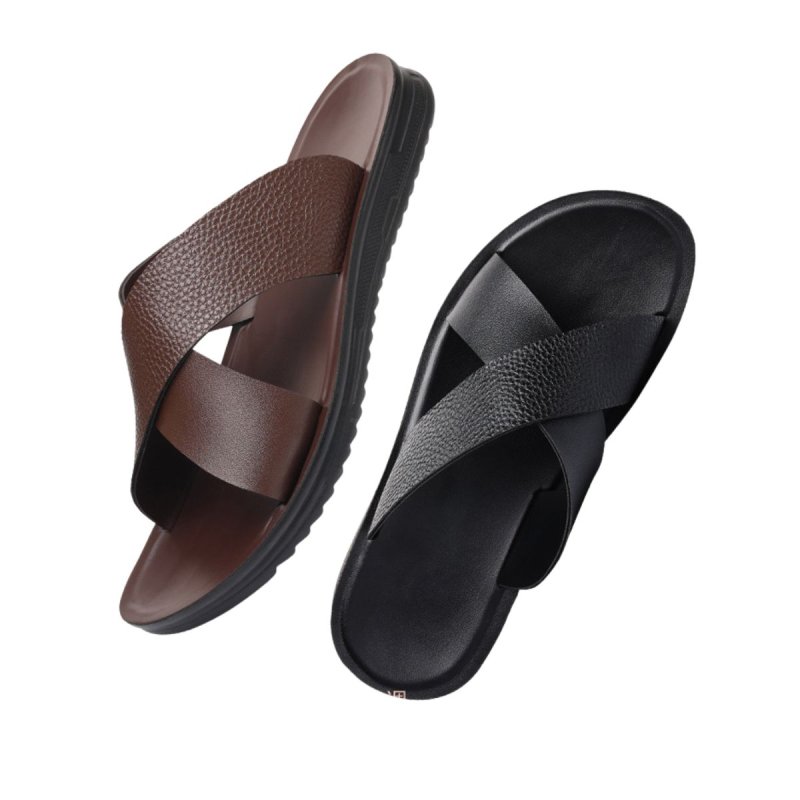 画像3: Unisex Leather Cross Design sandals/slippers 　ユニセックス男女兼用レザークロスデザインサンダルスリッパ (3)