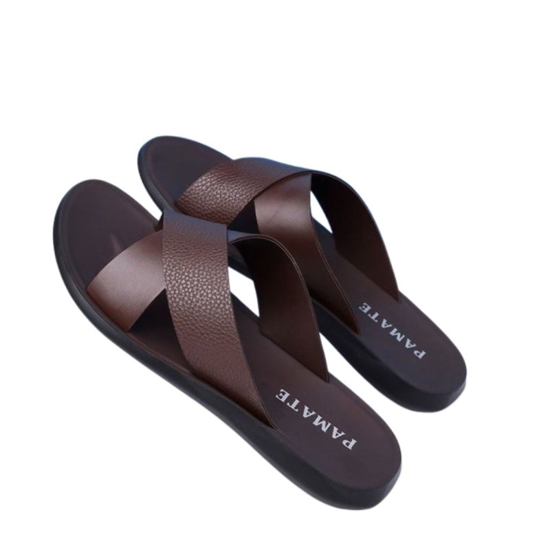 画像4: Unisex Leather Cross Design sandals/slippers 　ユニセックス男女兼用レザークロスデザインサンダルスリッパ (4)