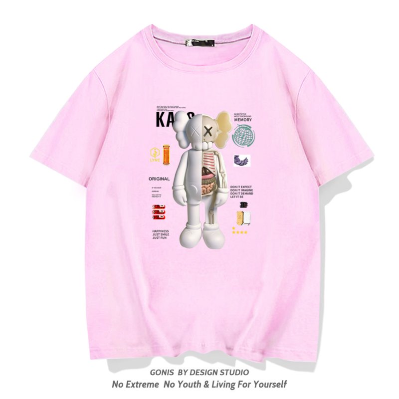画像2: kaws Human body model short sleeve t-shirts  ユニセックス 男女兼用 カウズ ハーフヒューマン ボディプリントTシャツ (2)
