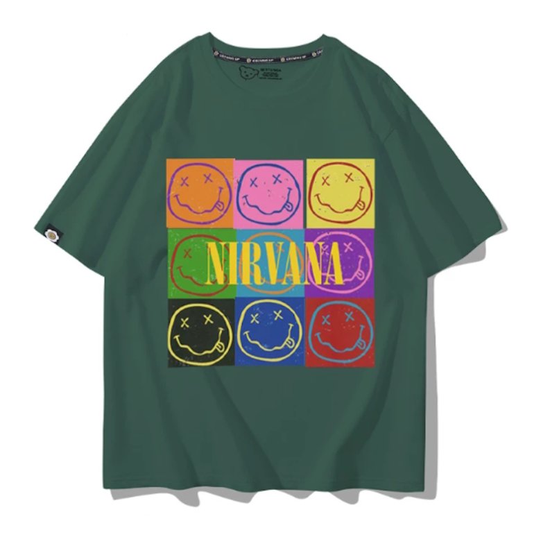 画像7: Unisex Nirvana x Box Smile vintage style Print T-Shirt 男女兼用ニルヴァーナ×ボックススマイル ヴィンテージスタイルプリント 半袖ラウンドネック Tシャツ ユニセックス 男女兼用 バンドT (7)
