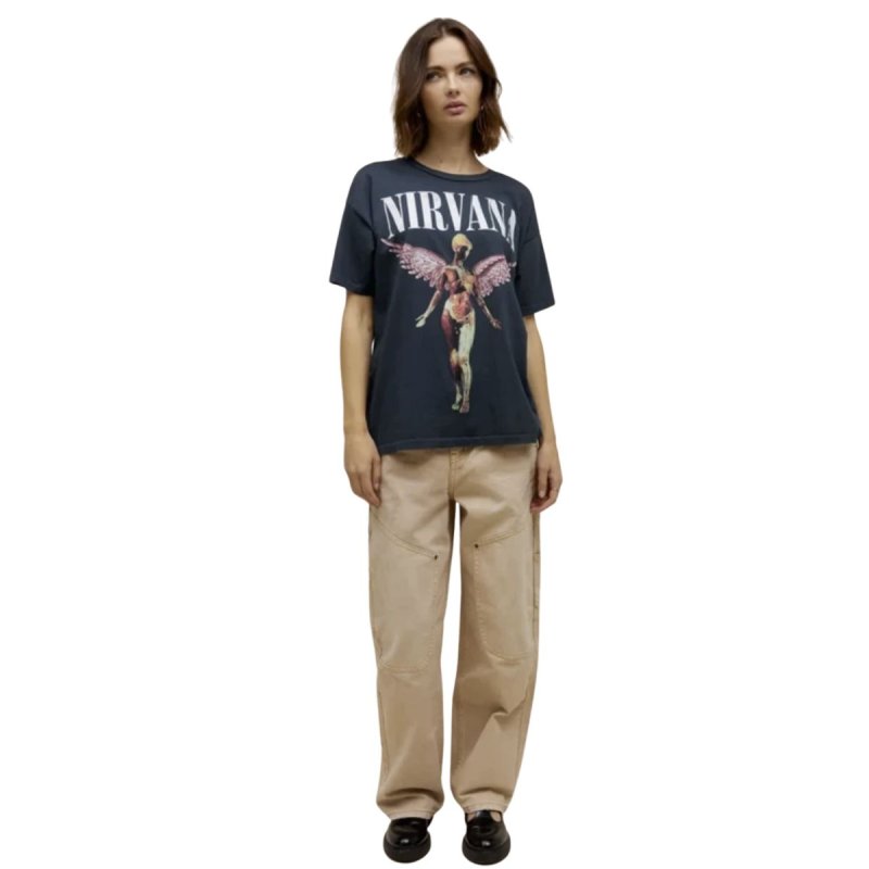 画像3: Unisex Nirvana in Utero Tee vintage style Print  Band T-Shirt  ニルヴァーナ ヴィンテージスタイルプリント 半袖ラウンドネック Tシャツ ユニセックス 男女兼用 バンドT (3)