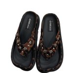 画像4: Star-studded square-toe platform thong sandals shoes  スタースタッズスクエアトゥプラットフォームトングサンダル  スリッパ  シューズ　 (4)