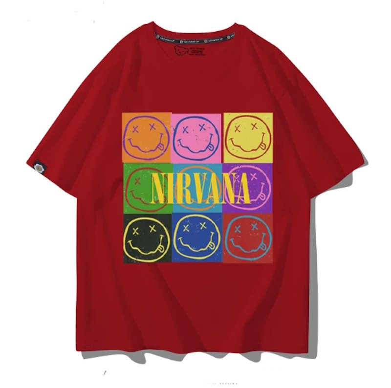 画像8: Unisex Nirvana x Box Smile vintage style Print T-Shirt 男女兼用ニルヴァーナ×ボックススマイル ヴィンテージスタイルプリント 半袖ラウンドネック Tシャツ ユニセックス 男女兼用 バンドT (8)