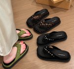 画像6: Star-studded square-toe platform thong sandals shoes  スタースタッズスクエアトゥプラットフォームトングサンダル  スリッパ  シューズ　 (6)