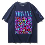画像2: Unisex Nirvana x Smile Flower Print T-Shirt 男女兼用ニルヴァーナ×フラワースマイルプリント 半袖ラウンドネック Tシャツ ユニセックス 男女兼用 バンドT (2)