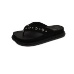 画像5: Star-studded square-toe platform thong sandals shoes  スタースタッズスクエアトゥプラットフォームトングサンダル  スリッパ  シューズ　 (5)