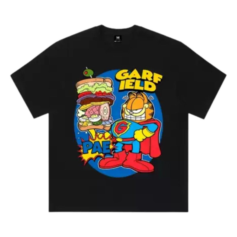画像2: Unisex Superman Garfield  Print Short Sleeve T-Shirt  スーパーマン ガーフィールド プリント 半袖ラウンドネック Tシャツ ユニセックス 男女兼用 (2)