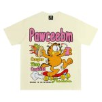 画像1: Unisex Cooper Time Carfield Garfield  Print Short Sleeve T-Shirt  ガーフィールド プリント 半袖ラウンドネック Tシャツ ユニセックス 男女兼用 (1)