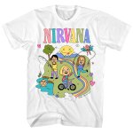 画像1: Unisex Nirvana Vacation Illustration Print T-Shirt 男女兼用ニルヴァーナヴァケーションプリント 半袖ラウンドネック Tシャツ ユニセックス バンドT (1)