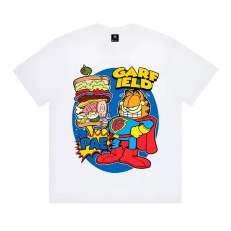 画像1: Unisex Superman Garfield  Print Short Sleeve T-Shirt  スーパーマン ガーフィールド プリント 半袖ラウンドネック Tシャツ ユニセックス 男女兼用 (1)