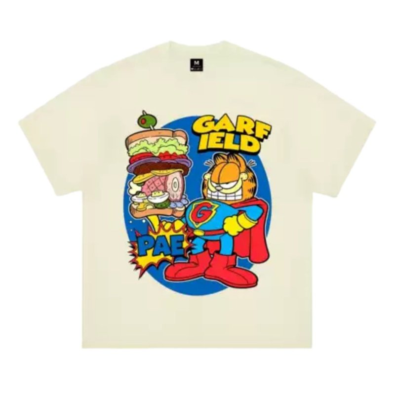 画像4: Unisex Superman Garfield  Print Short Sleeve T-Shirt  スーパーマン ガーフィールド プリント 半袖ラウンドネック Tシャツ ユニセックス 男女兼用 (4)