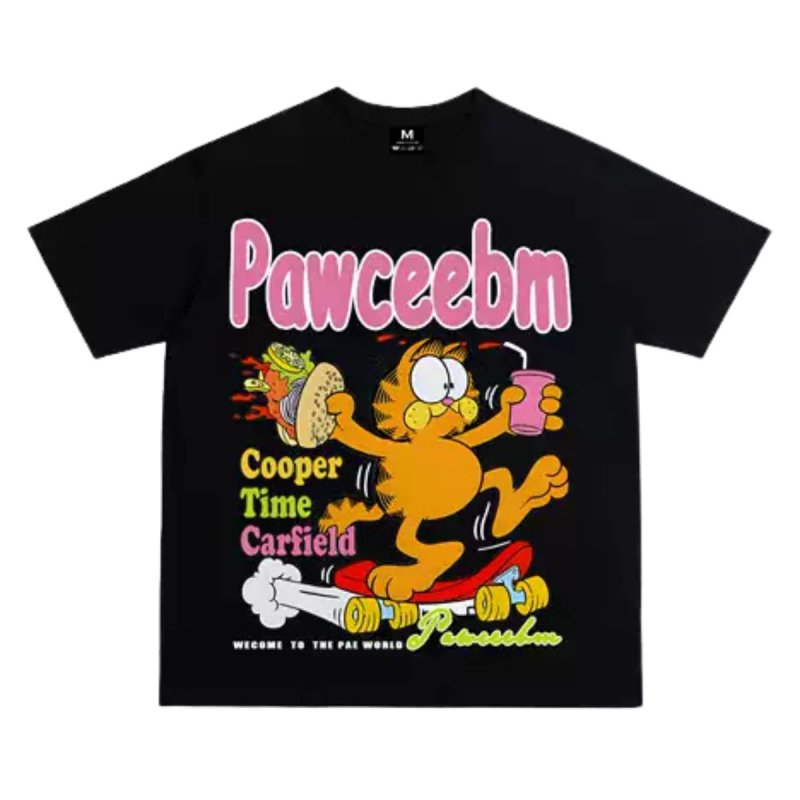 画像3: Unisex Cooper Time Carfield Garfield  Print Short Sleeve T-Shirt  ガーフィールド プリント 半袖ラウンドネック Tシャツ ユニセックス 男女兼用 (3)