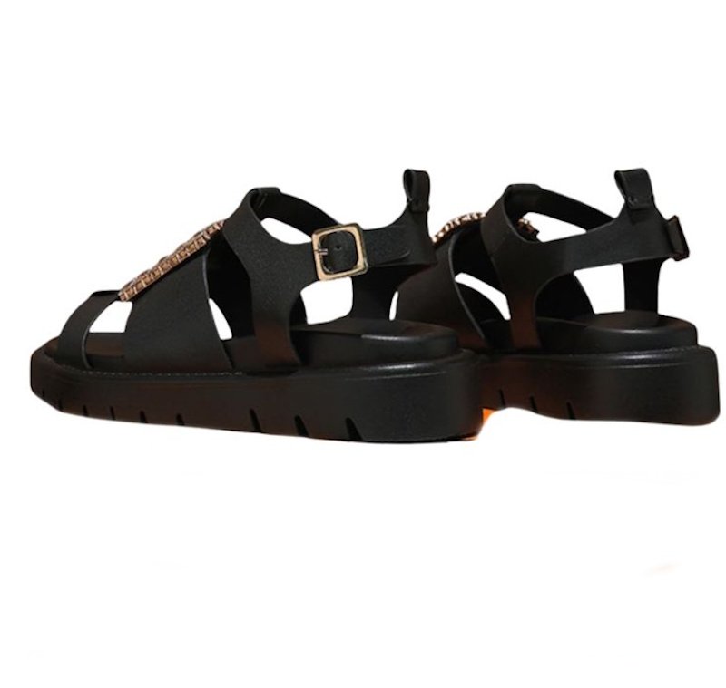 画像3: Rhinestone Square Buckle Rhinestone Sandals shoes  　 ラインストーンスクエアバックルラインストーンサンダル  シューズ　 (3)