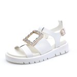 画像2: Rhinestone Square Buckle Rhinestone Sandals shoes  　 ラインストーンスクエアバックルラインストーンサンダル  シューズ　 (2)