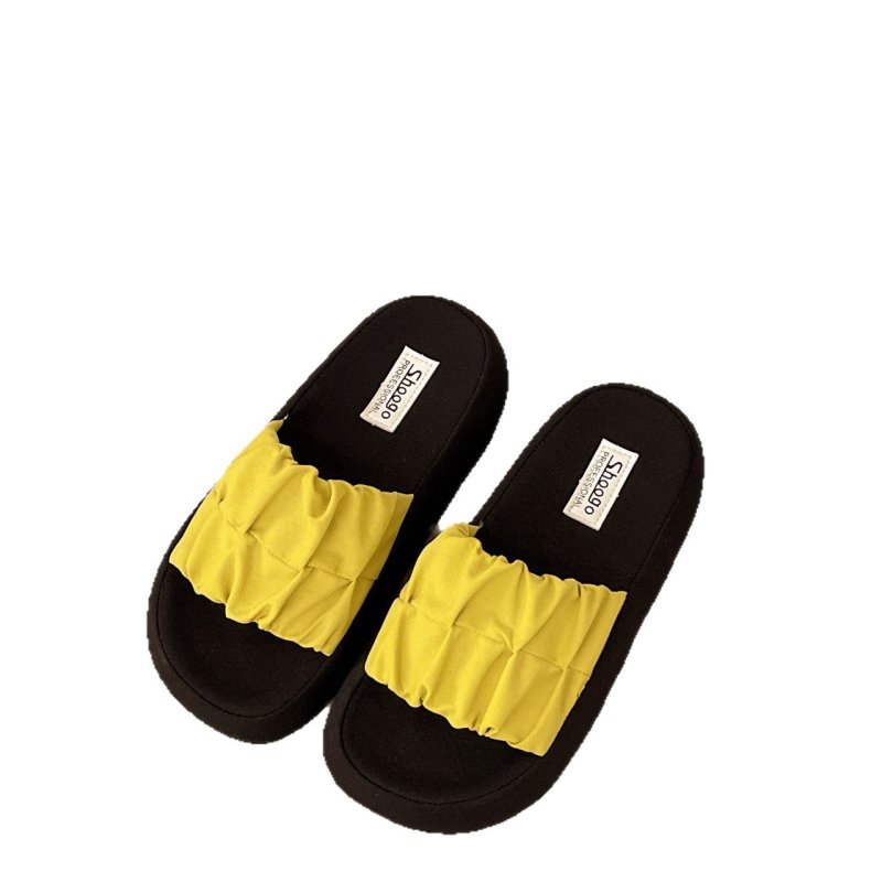 画像4: platform cather sandals shoes  　 厚底プラットフォームギャザーサンダル スリッパシューズ　 (4)