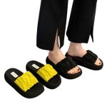 画像6: platform cather sandals shoes  　 厚底プラットフォームギャザーサンダル スリッパシューズ　 (6)