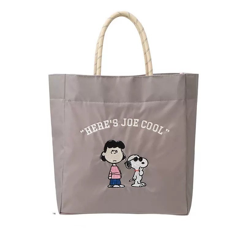画像3: Snoopy embroidered large capacity tote commuter shopping eco bag　スヌーピー刺繍大容量ハンドバッグトートバッグ通勤ショッピングエコバッグ (3)