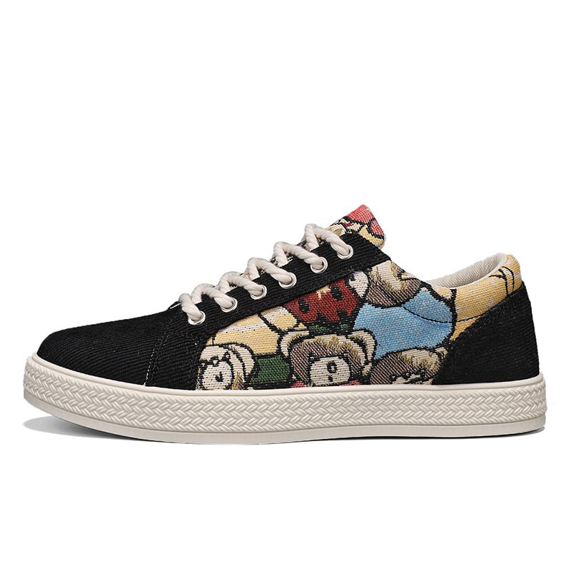 画像1: Bear Forrest Gump sneakers shoes 男女兼用 ユニセックス ベア 熊 ジャガード レースアップスニーカー (1)