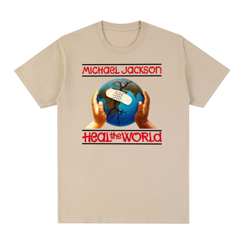 画像3: Unisex Michael Jackson x Heal the World  Print T-Shirt　 男女兼用マイケルジャクソン×Heal the Worldヒール・ザ・ワールドプリント 半袖ラウンドネック Tシャツ  (3)