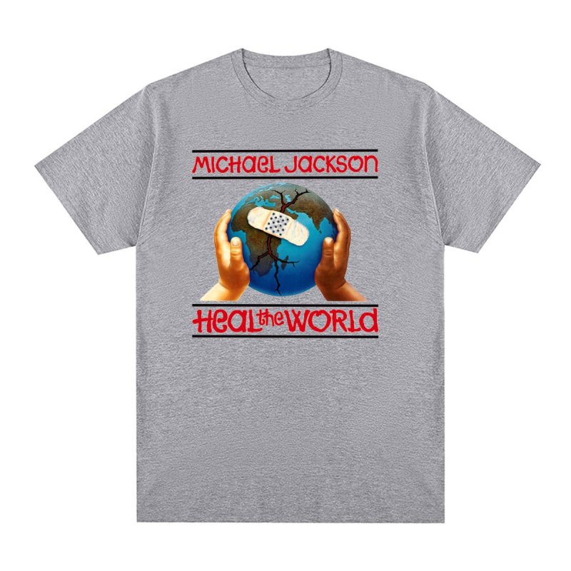 画像2: Unisex Michael Jackson x Heal the World  Print T-Shirt　 男女兼用マイケルジャクソン×Heal the Worldヒール・ザ・ワールドプリント 半袖ラウンドネック Tシャツ  (2)
