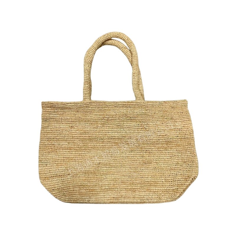 画像2: Raffia panda pattern basket tote bag　パンダ付きラフィア編みかごカゴトートバッグ (2)