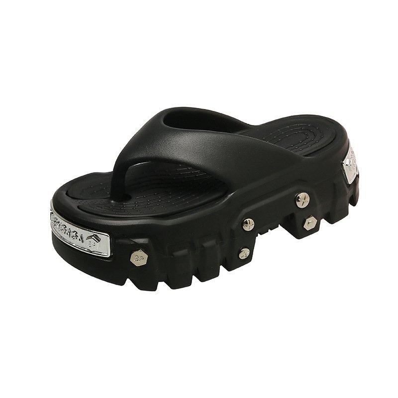 画像1:  Unisex Metallic EVA thong platform sandals slippers   男女兼用 メタリック付き厚底プラットフォームトングEVAサンダルスリッパシャワー ビーチサンダル シューズ (1)