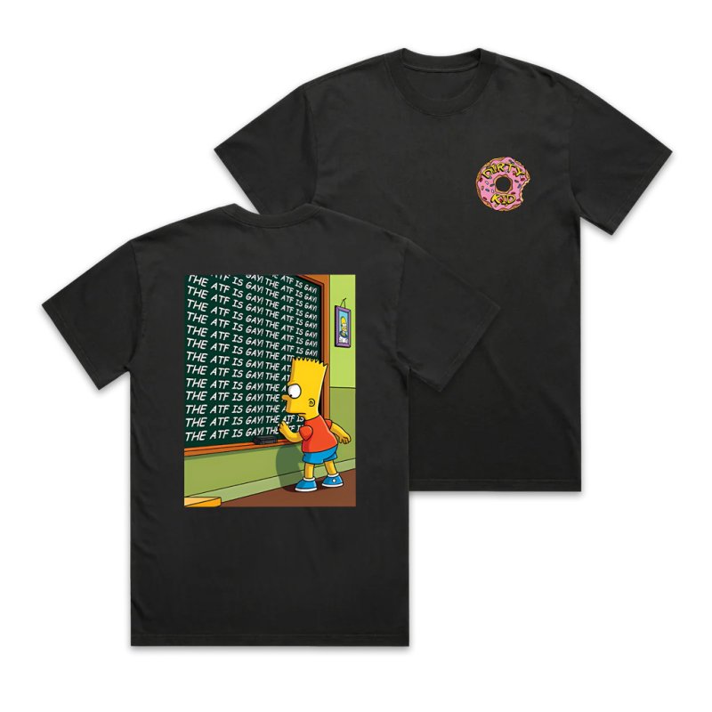 画像3: Unisex Bart Simpson x Donuts Print T-Shirt　 男女兼用バートシンプソン×ドーナツプリント 半袖ラウンドネック Tシャツ  (3)