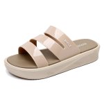 画像1: Open-toe breathable platform sandal slippers shoes  　 厚底プラットフォームオープントゥサンダル スリッパシューズ　 (1)