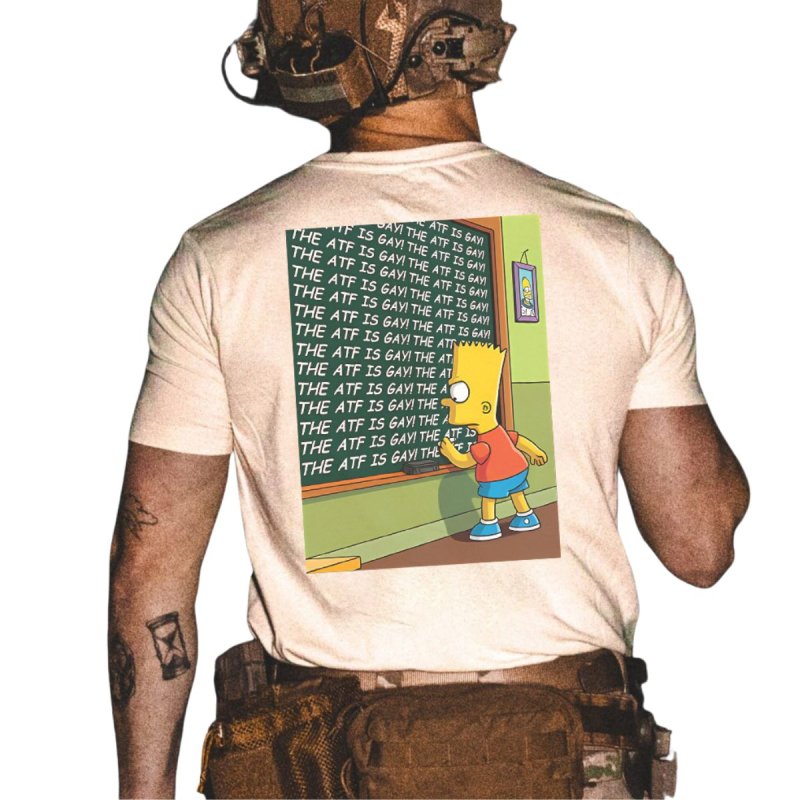 画像4: Unisex Bart Simpson x Donuts Print T-Shirt　 男女兼用バートシンプソン×ドーナツプリント 半袖ラウンドネック Tシャツ  (4)