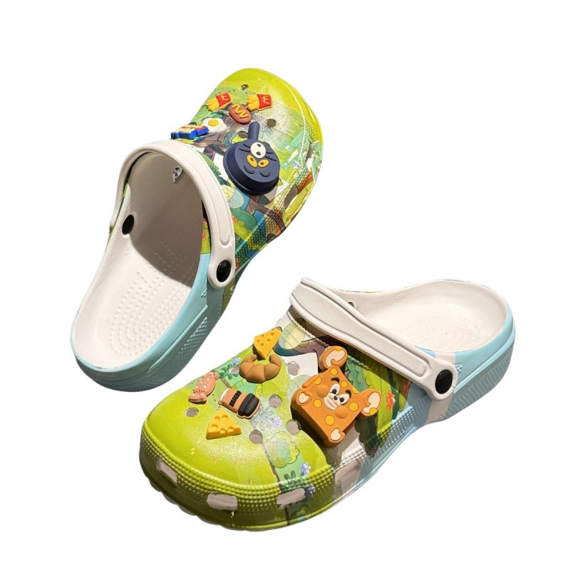 画像1:  Unisex Tom and Jerry Platform Back Strap Crocs Sandals Slippers   男女兼用 トムとジェリートム&ジェリープラットフォーム厚底バックストラップクロッグサンダルスリッパシャワー ビーチサンダル シューズ (1)
