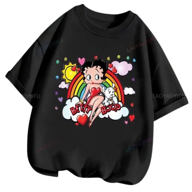 画像12: Betty Boop Print Unisex T-shirt ユニセックス男女兼用 ベティブープ ベティー プリント半袖Tシャツ　 (12)