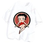 画像4: Betty Boop Print Unisex T-shirt ユニセックス男女兼用 ベティブープ ベティー プリント半袖Tシャツ　 (4)
