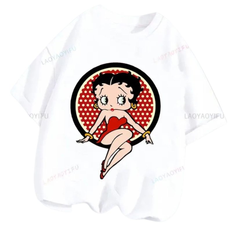画像4: Betty Boop Print Unisex T-shirt ユニセックス男女兼用 ベティブープ ベティー プリント半袖Tシャツ　 (4)