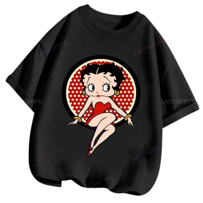 画像3: Betty Boop Print Unisex T-shirt ユニセックス男女兼用 ベティブープ ベティー プリント半袖Tシャツ　 (3)