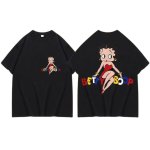 画像1: Betty Boop Print Unisex T-shirt ユニセックス男女兼用 ベティブープ ベティー プリント半袖Tシャツ　 (1)
