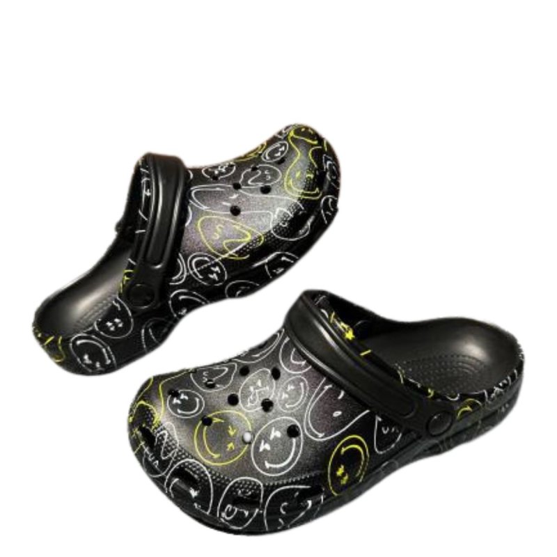画像2:  Unisex Smile Platform Back Strap Crocs Sandals Slippers   男女兼用 プラットフォームスマイル厚底バックストラップクロッグサンダルスリッパシャワー ビーチサンダル シューズ (2)