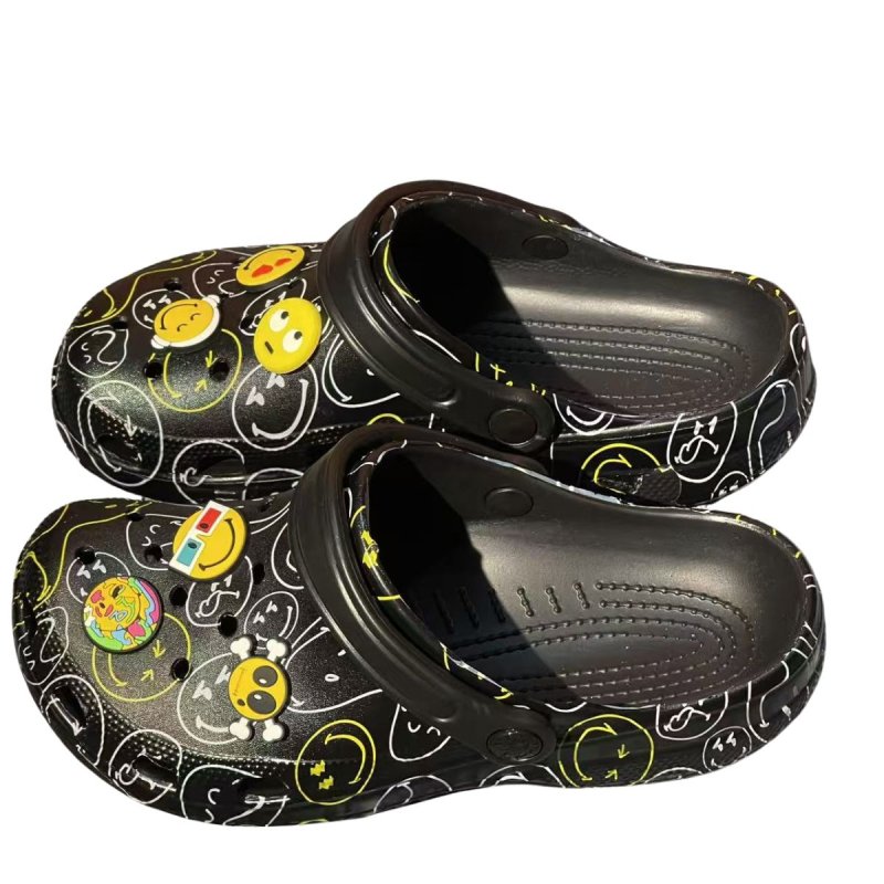 画像4:  Unisex Smile Platform Back Strap Crocs Sandals Slippers   男女兼用 プラットフォームスマイル厚底バックストラップクロッグサンダルスリッパシャワー ビーチサンダル シューズ (4)