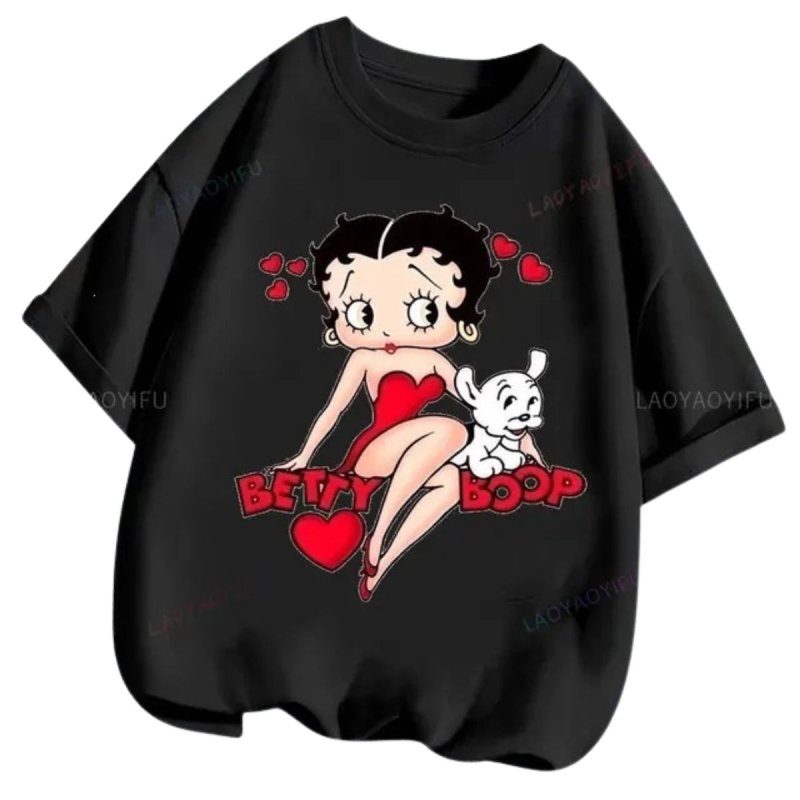 画像7: Betty Boop Print Unisex T-shirt ユニセックス男女兼用 ベティブープ ベティー プリント半袖Tシャツ　 (7)