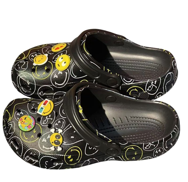 画像1:  Unisex Smile Platform Back Strap Crocs Sandals Slippers   男女兼用 プラットフォームスマイル厚底バックストラップクロッグサンダルスリッパシャワー ビーチサンダル シューズ (1)