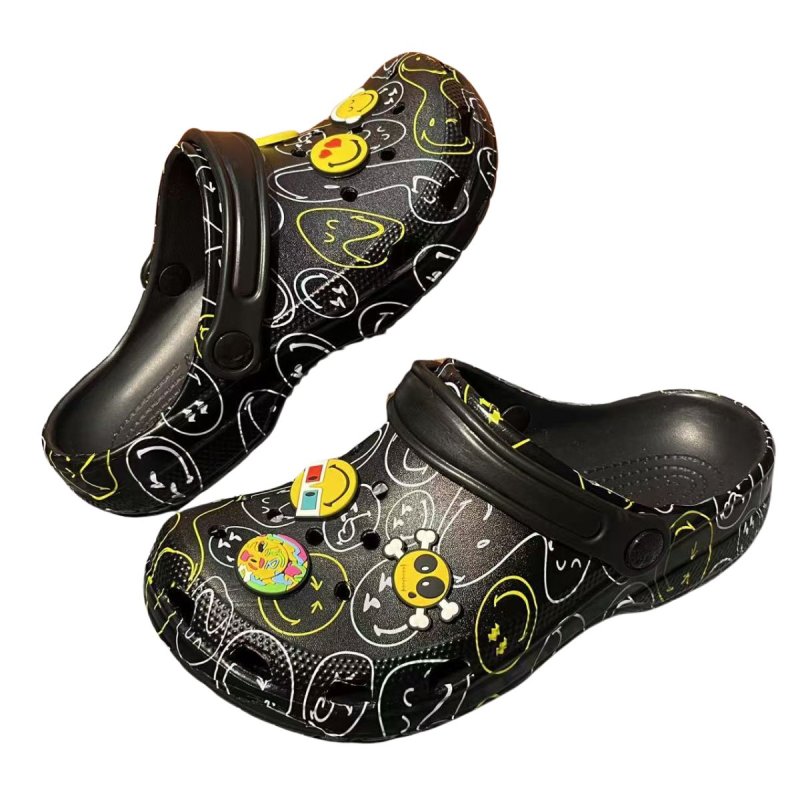 画像6:  Unisex Smile Platform Back Strap Crocs Sandals Slippers   男女兼用 プラットフォームスマイル厚底バックストラップクロッグサンダルスリッパシャワー ビーチサンダル シューズ (6)