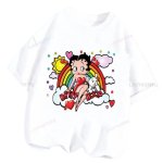 画像11: Betty Boop Print Unisex T-shirt ユニセックス男女兼用 ベティブープ ベティー プリント半袖Tシャツ　 (11)