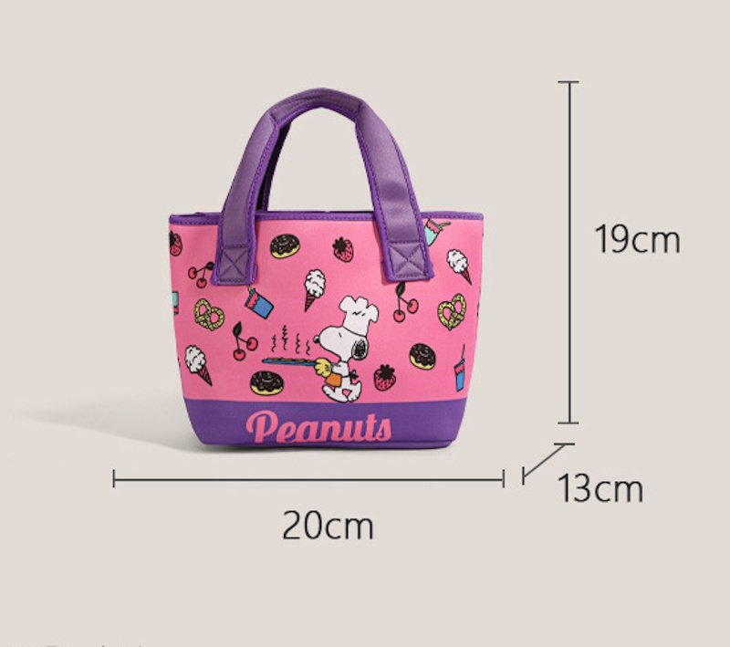 画像5: Snoopy & Mickey Mouse Tote Lunch Bag　スヌーピー&ミッキーマウストートランチバッグ (5)