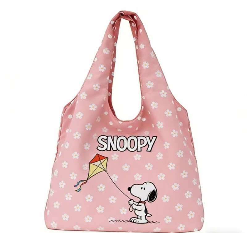 画像3: Snoopy Print Eco-Friendly Shopping Bag　スヌーピーショッピングエコ折りたたみトートショルダーバッグ (3)