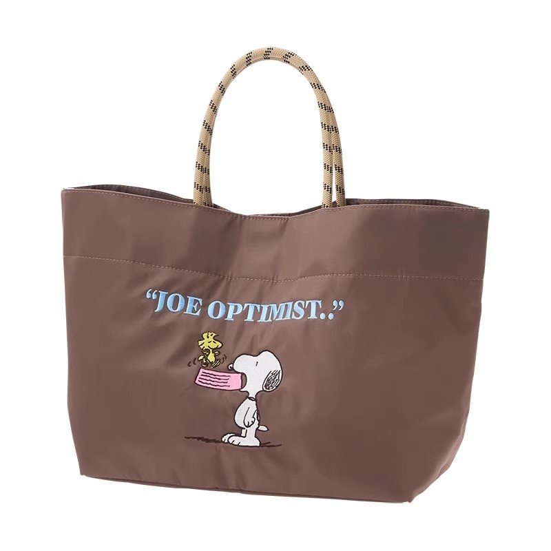 画像2: Snoopy& Woodstock & Friends Embroidered Tote/Shoulder Shopping Bag　スヌーピー＆ウッドストック＆フレンズ刺繍トートショルダーショルダーショッピングバッグ (2)