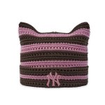画像10: MLB Korea Summer Crochet Meow Beanie Stripe New York Yankees エムエルビー コリア 猫耳 ミャオン サマーニット帽 帽子 ボーダー NY y2k ニューヨークヤンキース  ビーニー  クロシェット (10)