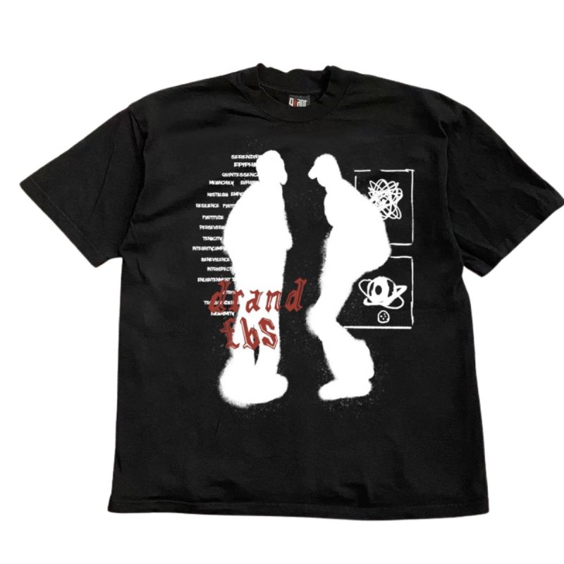 画像3: Retro silhouette print Round Neck T-Shirt   ユニセックス 男女兼用レトロシルエットプリント  半袖 Tシャツ (3)