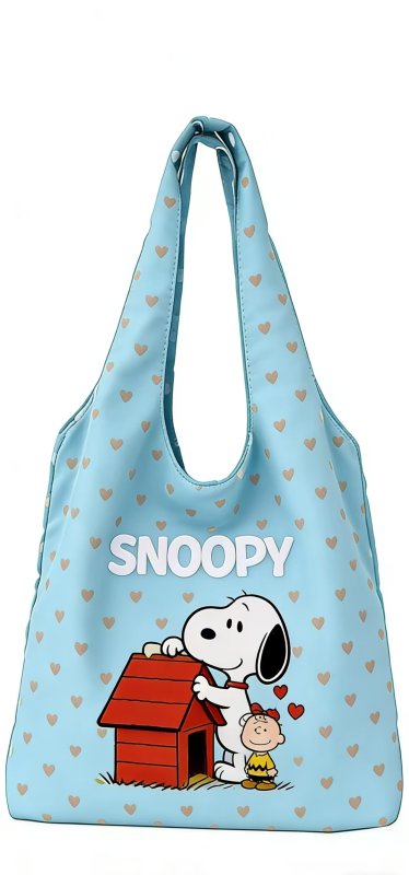 画像2: Snoopy Print Eco-Friendly Shopping Bag　スヌーピーショッピングエコ折りたたみトートショルダーバッグ (2)