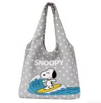 画像1: Snoopy Print Eco-Friendly Shopping Bag　スヌーピーショッピングエコ折りたたみトートショルダーバッグ (1)